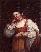 unknow artist, A Woman holding a mask